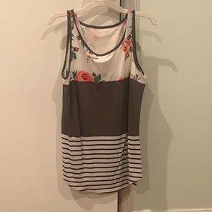 Like-new floral-striped tank